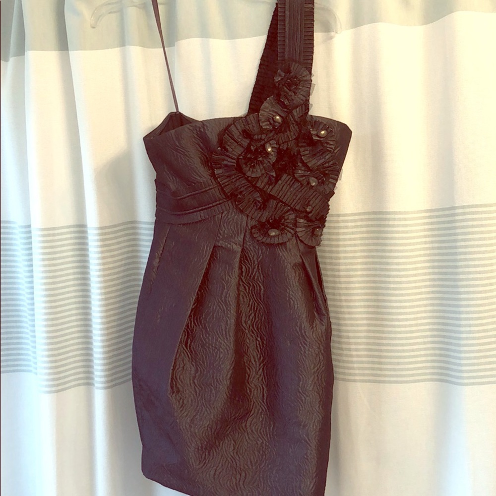 BCBG MaxAzria Gray Jacquard Cocktail Dress